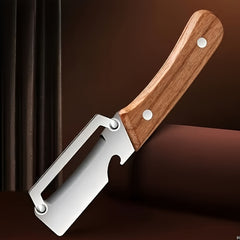 3pcs Heavy-Duty Stainless Steel Peeler with Wooden Handle & Straight Blade - Suitable for Sugarcane, Fruits, Vegetables, for, Commercial Use, Durable Peeling for, Parties, Picnic - Easy Peel Design