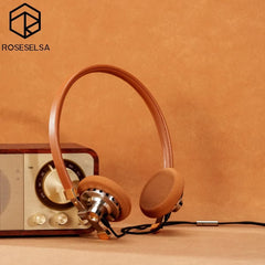 Distant Mountain Retro over Ear Hifi Headsets OOTD Vintage Metal Wired Headphones with MMCX 3.5Mm Plug