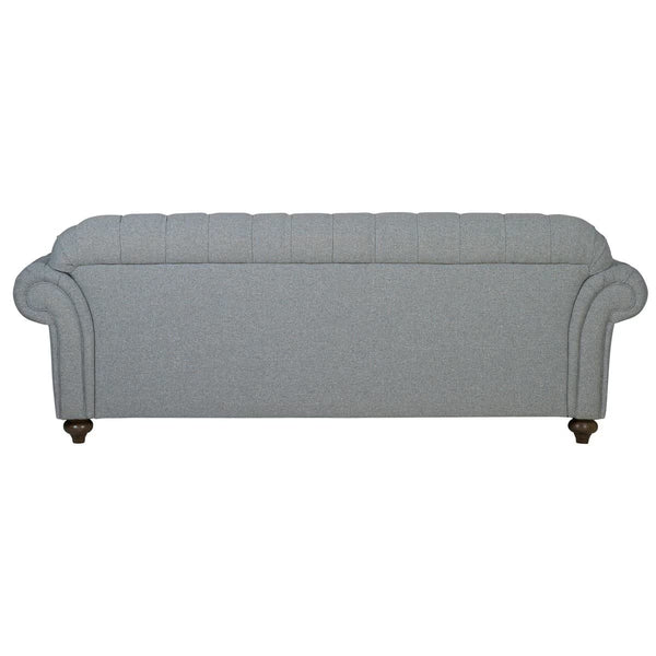 Bordeaux Button Back Grey Fabric 4 Seater Sofa