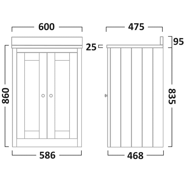Tavistock Axbridge 60Cm Freestanding Underslung Vanity with Basin in 2 Colours