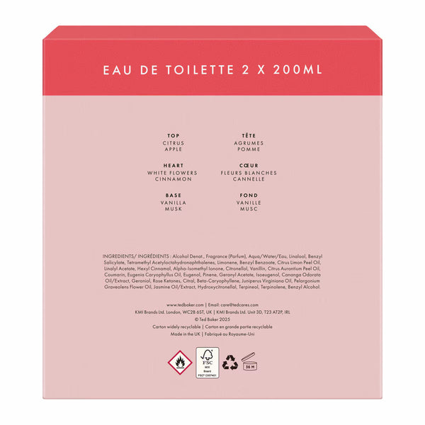 Ted Baker Woman Original Eau De Toilette 2 X 200Ml