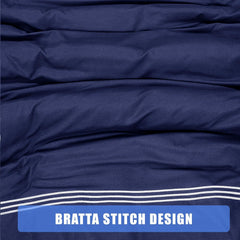 My Home Store Polycotton Bratta Duvet Cover Set - Our 3pc Soft stitch Embroidered button closure Quilt cover with matching Embroidered envelop closure Pillowcases | Breathable & Lightweight Duvet cover set