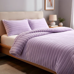 3pcs Faux Rabbit Plush Bedding Set, Soft Fluffy Comfortable Thicken Warm Autumn-Winter Duvet Cover & Pillowcase Set, Machine Washable, Ideal for Hotel, Guest Room, Bedroom, Home Use,Christmas Presents, Single/Double/King/Super King Size (1*Duvet Cover + 2