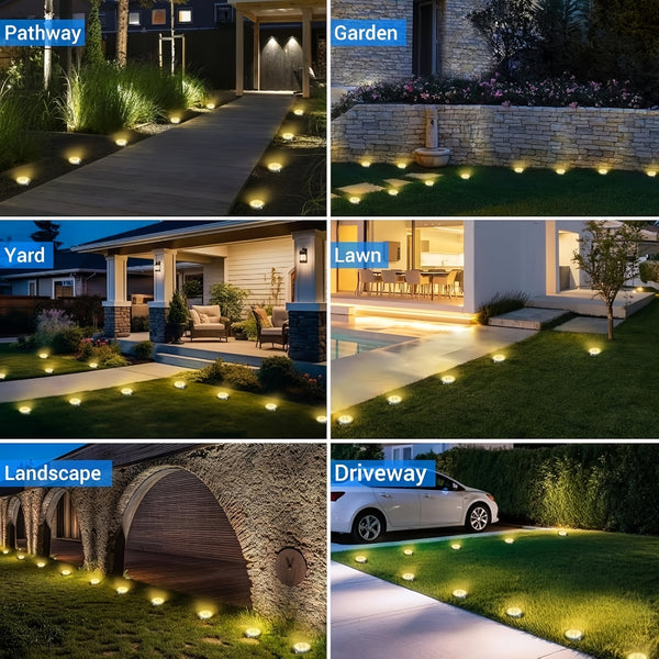 56LED 40LED Solar Ground Lights, 7/5-Pack Solar Statue Lights, IP44 Outdoor Decorative Lights, Upgraded LED Flat Landscape Lighting, Suitable for Outdoor Pathways, Gardens, Courtyards, And Driveways