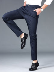 2 Men'S Professional Business Suit Pants, Elastic, Wrinkle-Resistant, Non-Ironing, Formal Pants, Casual Trousers, Loose And Versatile Casual Straight-Leg Suit Pants for Office Workers
