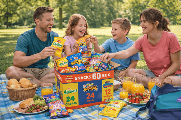 Walkers Crisps 60 Pack Snack Variety Box Quavers Baked Wotsits Mega Monster Munch Crisps Snack Mix Party Box Multi-Pack