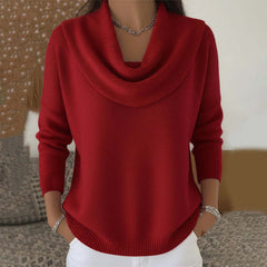 Women'S 2025 New Style Retro Solid-Color Sweater - Soft Round Neck Long Sleeve Winter Top with Ribbed Texture, Cozy Warm Pullover for Christmas & Daily Wear, Elegant Sweater for Women, Versatile Holiday Outfit