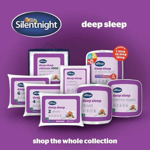 Silentnight Deep Sleep Mattress Topper Single Bed - Soft Supportive Comfortable Durable Bed Topper with Easy Fit Elasticated Straps - Hypoallergenic and Machine Washable - Single - 190X90Cm