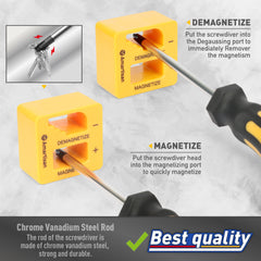 Amartisan 43pcs Magnetic Screwdriver Set with Case, Chrome Vanadium Steel, Includes Slotted, Phillips, Hex, Pozidriv, Torx & Precision Screwdrivers, Magnetizer/Demagnetizer, Flexible Shaft for Home Repair, DIY & Professional Use