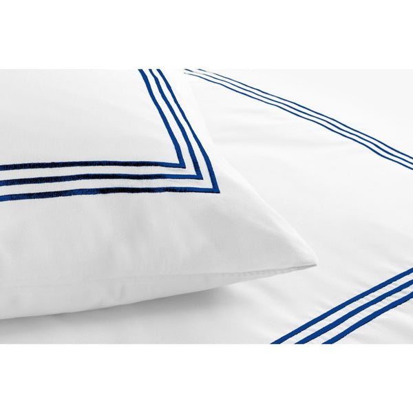 Embroided Baratta Stitch Duvet Cover Set with Matching Pillowcases - Ultra-soft Brushed Microfibre – Chic & Modern Design – Easy Care & Machine Washable