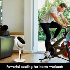Aircraft LUME Ultra Quiet 2 in 1 Air Circulator Fan with Remote & LED Backlight in Stone White