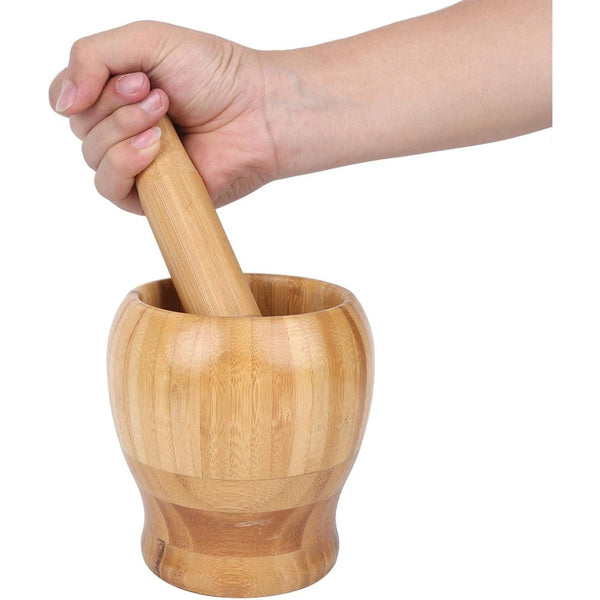 Kitchen Garlic Spice Wooden Mortar and Pestle, Healthy and Durable Kitchen Utensils, Multi-Functional for Home Chopping and Grinding