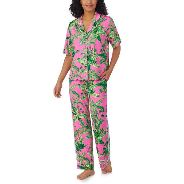 Room Service Notch Collar 2 Piece PJ Set in Blue