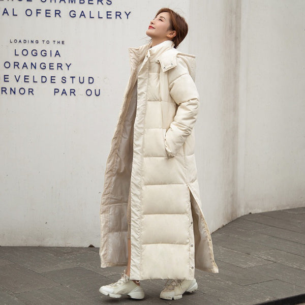 20245 Winter New Female Plus Long Over The Knee Korean Version Slim Girlfriend Warm Thickened Medium And Long