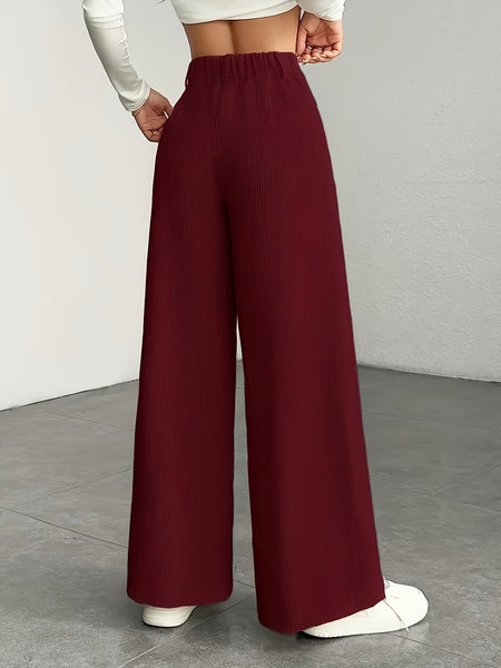 New 2pcs Set Women'S Comfortable, Stylish, Elegant High-Waisted Cargo Wide-Leg Pants