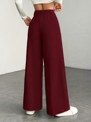 New 2pcs Set Women'S Comfortable, Stylish, Elegant High-Waisted Cargo Wide-Leg Pants