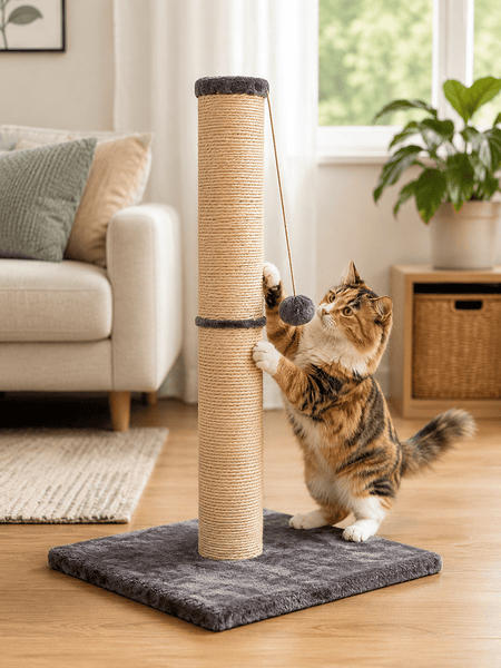 Cat Scratching Post 40cm Scratch Post Kitten Cat Tree Scratcher Sisal Pole Vertical Claw Scratching Tall Modern Design For Cats New