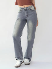 【Tall】KatchMe Women's Wide Leg Jeans - Mid Rise Relaxed Fit Denim Pants, Soft Stretch Comfortable Trousers for Fall & Winter, Streetwear Casual Bottoms