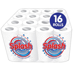 Kitchen Towels. Splash 2-ply Quilted Paper Rolls. . Responsibly Sourced. Strong. 10m per Roll