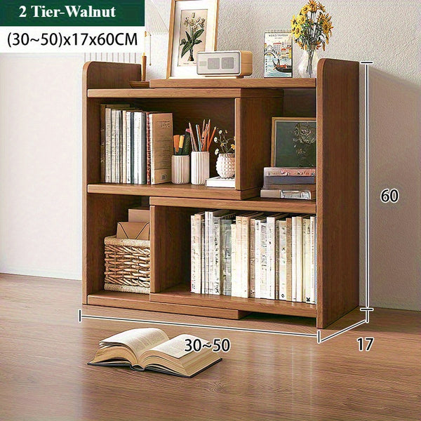 Multi-layer Desktop Storage Rack, Dormitory Office Cosmetic Stationery Book Storage And Bookcase Finishing Rack, Expandable Bookshelf, Space Saving, Backless