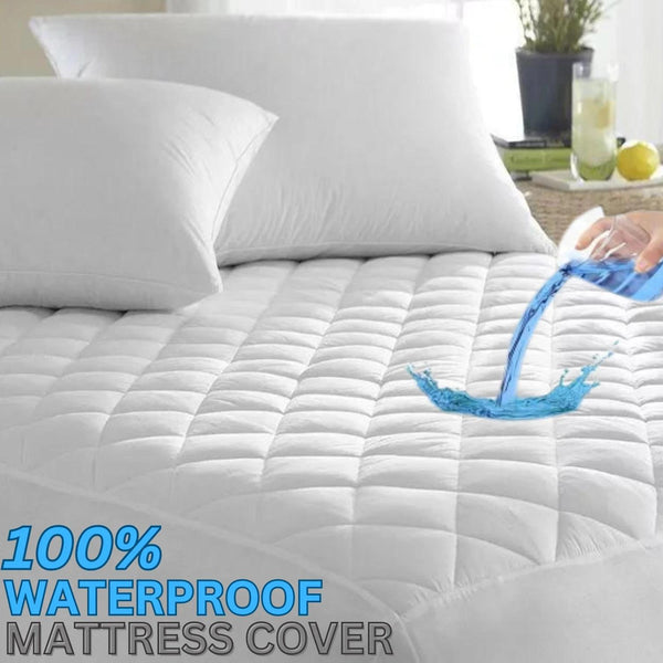 4B Extra Deep Quilted Waterproof Mattress Protector – 30cm Fitted Bed Cover, 5 Sizes (Single, 4FT, Double, King, Super King)