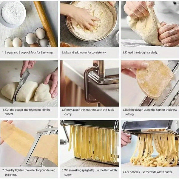 22 X 20.8 X 15.5 Cm Stainless Steel Adjustable Pasta Maker Machine Lasagne Spaghetti Ravioli Cutter