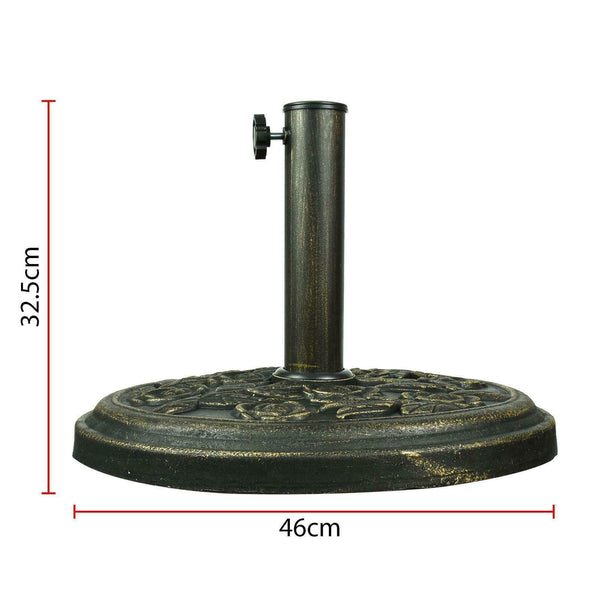 Garden Parasol Base Cast Iron Round Umbrella Stand Patio Outdoor Heavy 9.5kg New