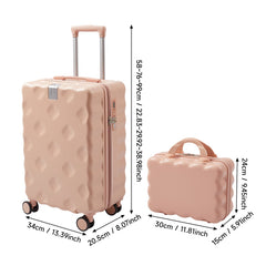 Luggage Set, 2 Piece Case Luggage, 20 Inch Suitcase Sets ABS+ PC Luggage, Travel Suitcase with Cup Holder, Hook, and Small Portable Hand Cabin Case