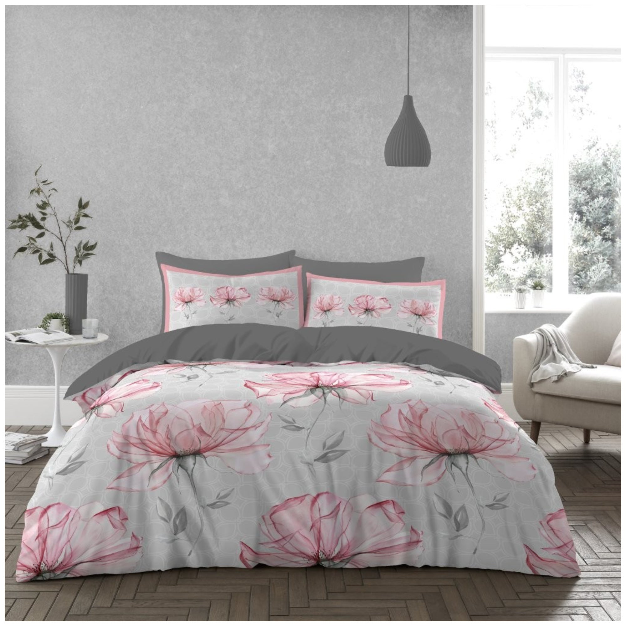 VELVETIO Haven Reversible Microfiber Duvet Cover Set Durable, Easy Care Bedding with Button Closure and Matching Pillowcases