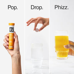 Phizz Electrolytes, Multivitamin & Hydration Tablets - 20 Effervescent Rehydration Electrolyte Tablets - 18 Vitamins & Minerals, Vitamin C, Vegan, Vegetarian & Low Calorie (Orange, 20 Count)