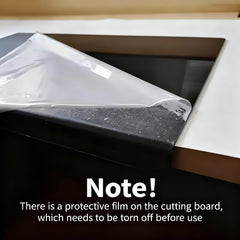 1pc Large Heavy-Duty Non-Slip Acrylic Cutting Board with Black Surface - Large Chopping Board Suitable for Home & Commercial Kitchens, Durable Easy-Clean Fruit/Vegetable Board, Countertop Protection