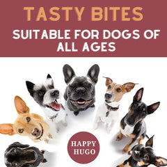 Happy Hugo Venison Bites - Gourmet Dog Treats | Air-Dried, Deli-Style, Chewy Mini Rewards, Puppy-Friendly