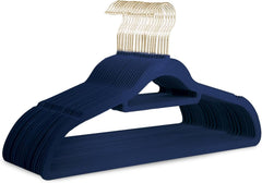 KEPLIN Velvet Hangers 20 Pack - Non-Slip Clothes Hangers with Tie Bar & 360° Hook - Durable & Sturdy, Space-Saving Wardrobe Organisers for Suits, Jackets & Clothes- Home Storage Solution (Black)