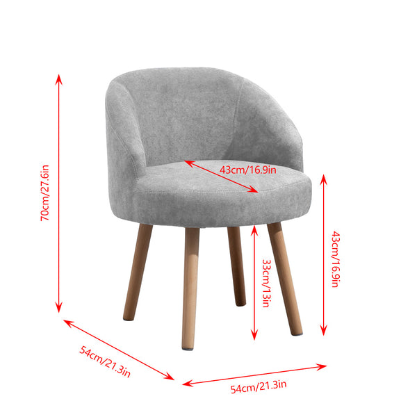 Set of 2 Small Accent Occasional Lounge Sofa, Guest Reception Sofa Chair Office Chair, Tub Chairs Upholstered Fabric with Solid Wood Legs