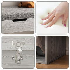 Heavy Duty Shoe Storage Bench with Cushion, Large Shoe Bench Storage with Seat, Two Layer Shoe Rack Storage, Shoes Storage Cabinet Organiser Cushion Padded Seat Hallway Stools for Hallway Foyer