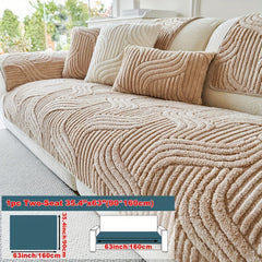 1pc Plush Non-Slip Sofa Cover, Modern Luxury, Pet-Friendly, Breathable, Fashionable Home Decor