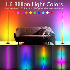 Smart LED Floor Lamp RGBICB Mood Ambient Light Modern Minimalist Backlight with Dual Control via App/Remote | Home Office Decorative Bedside Lamp for Gaming Room, Study, Holiday Birthday Gift, Halloween Christmas Decoration