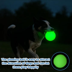 Glow-In-The-Dark Rubber Dog Ball - Durable, Bite-Resistant Chew Toy Suitable for All Breeds - Interactive Play And Dental Health, Medium Size, Battery-Free, Play Toy | Interactive Dog Toy | Durable Dog Toy, No Batteries Required