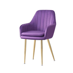 MOF Velvet Dining Chairs Kitchen Chairs Living Room Chairs with Sturdy Metal Legs Reception Chairs with Backrest and Padded Seat