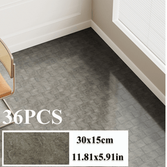 36-Pack High-Quality Self Adhesive Floor Tiles, 15x30cm Peel and Stick SPC Vinyl Planks for Kitchen, Bathroom, Bedroom & Living Room, Realistic Stone/ Wood Look Efffect Waterproof PVC Flooring, Easy DIY Installation