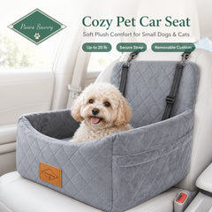 Paws Sauvy Dog Car Booster Seat with Safety Strap, Cozy Travel Bed for Small And Medium Dogs, Stable, Easy to Clean, 8 Colors Available