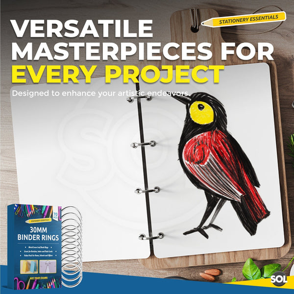 70 or 140 Pack Metal Hinged Binder Rings | 30mm Loose Leaf Rings for Album, Bookbinding, Scrapbooking & Crafts | Durable Split Key Rings for Flashcards, Notebooks & DIY Projects | Strong Steel Book Rings for Home, Office & School Organisation