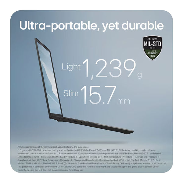 LG Gram Copilot+Pc, Intel Core Ultra 7, 16GB RAM, 1TB SSD, 16 Inch Laptop, 16Z90TL-G.AU78A1