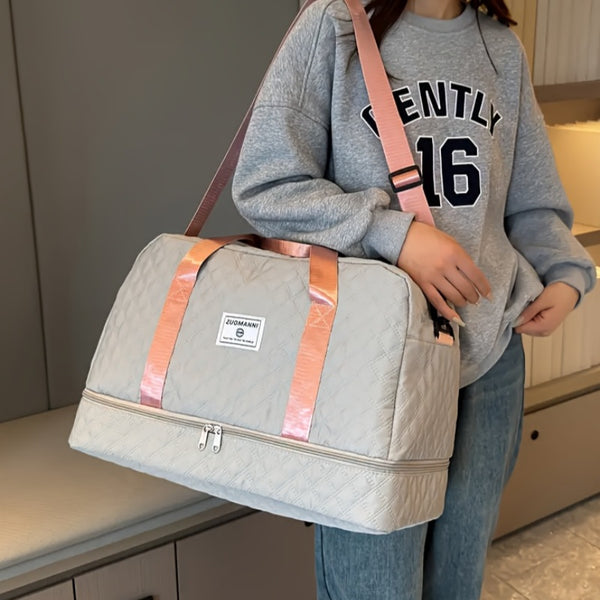 Multifunctional Large Capacity Handbag - Include An Attached Label Card, With Dry/Wet Separation Pockets - Suitable For Travel And Daily Use, Multifunctional Duffel Bag | Stylish Design | Large Handle Bag, Travel Bag, Gym Bag, Travel Bags For Women
