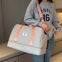 Multifunctional Large Capacity Handbag - Include An Attached Label Card, With Dry/Wet Separation Pockets - Suitable For Travel And Daily Use, Multifunctional Duffel Bag | Stylish Design | Large Handle Bag, Travel Bag, Gym Bag, Travel Bags For Women