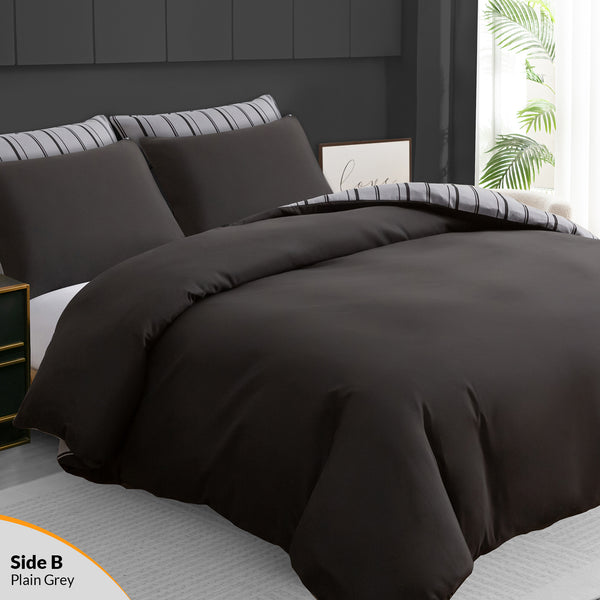 Luxury Reversible Duvet Cover Set with Matching Pillowcases – Single, Double, King & Super King Sizes – Soft Breathable Microfiber Bedding Set UK – Brick Pattern