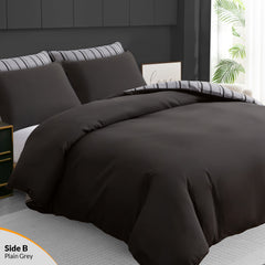 Luxury Reversible Duvet Cover Set with Matching Pillowcases – Single, Double, King & Super King Sizes – Soft Breathable Microfiber Bedding Set UK – Brick Pattern