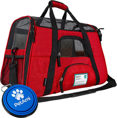 Petami Premium Airline Approved Soft-Sided Pet Travel Carrier | Ideal for Small - Medium Sized Cats, Dogs, and Pets | Ventilated, Comfortable Design with Safety Features (Small, Pink)