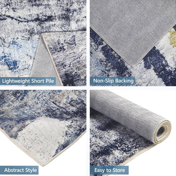 1pc Area Rug Modern Abstract Living Room Boho Art Bedroom Dining Room Nursery Lounge Home Office Grey/ , Home Practical Carpet Round and Rectangular