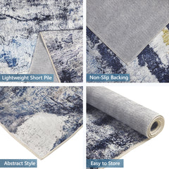 1pc Area Rug Modern Abstract Living Room Boho Art Bedroom Dining Room Nursery Lounge Home Office Grey/ , Home Practical Carpet Round and Rectangular